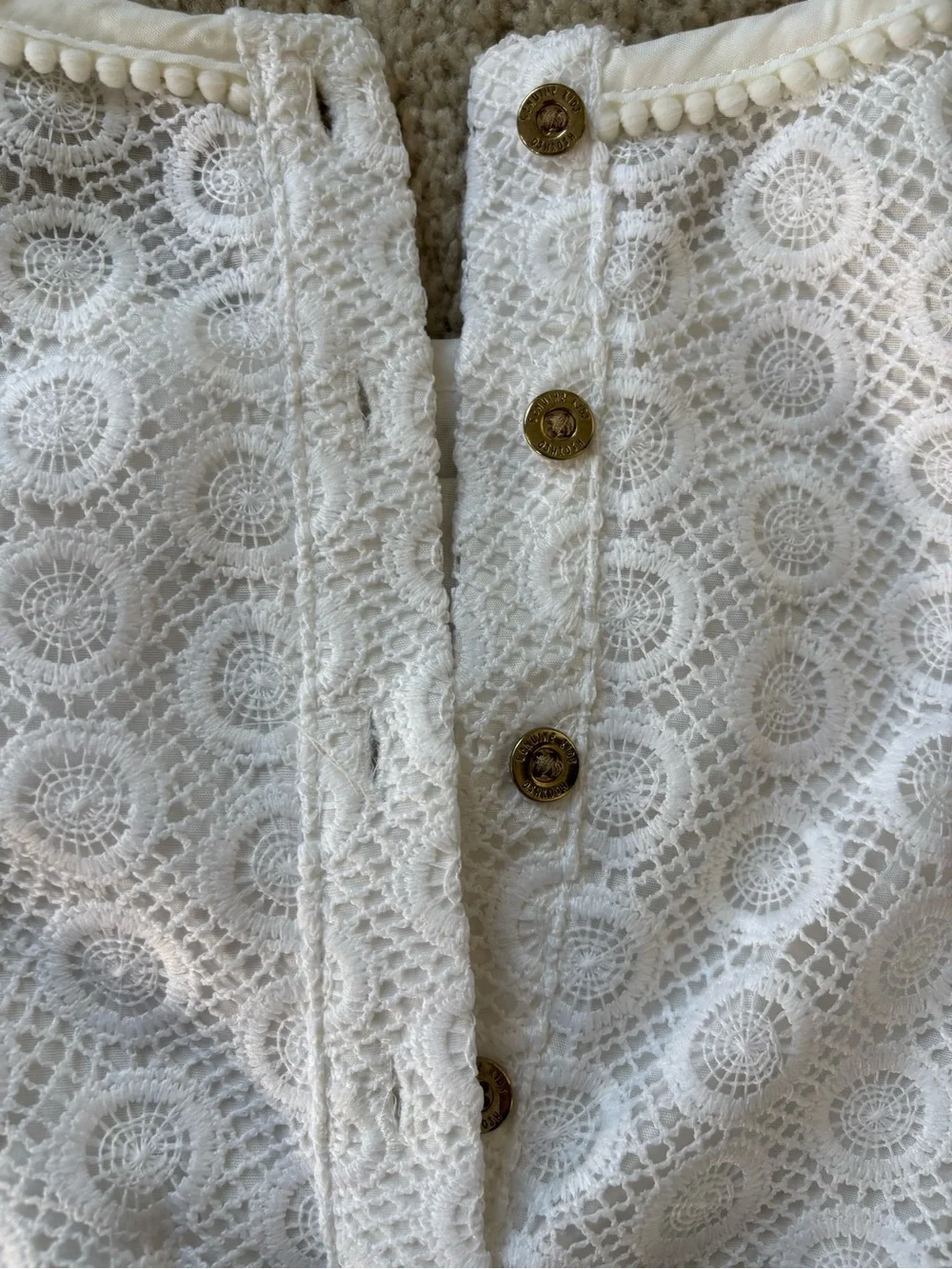 New Genuine Kids OshKosh Girls 4T White Floral Lace Sleeveless Romper